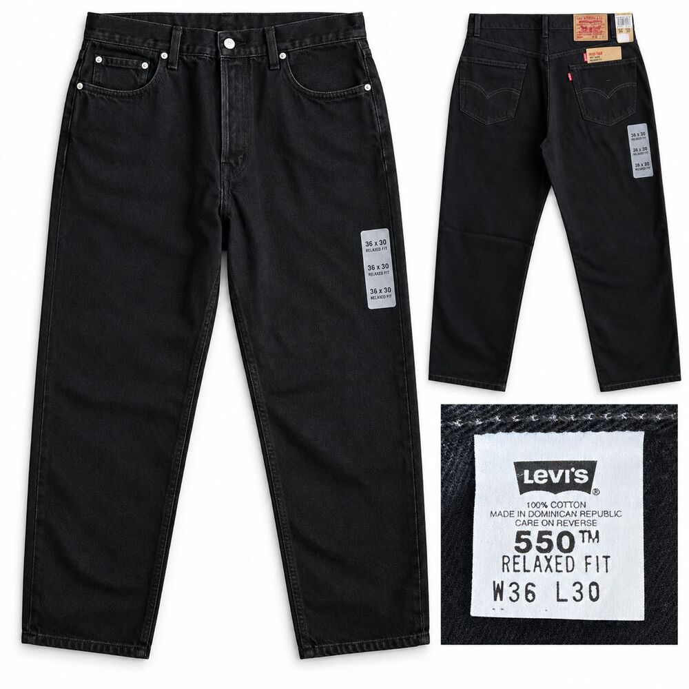 Vintage 90's Levi's Jeans Men's 36x30 550 Relaxed Fit Black NWT